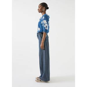 L.K. Bennett Rumi Frill Collar Block Print Blouse